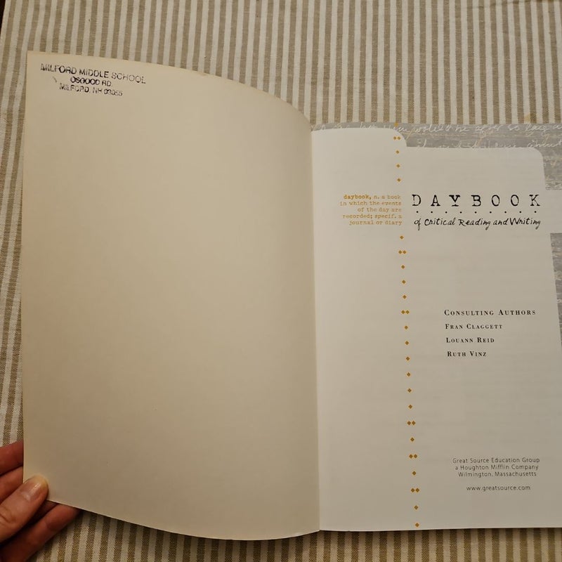 Daybook of Critical Reading and Writing 