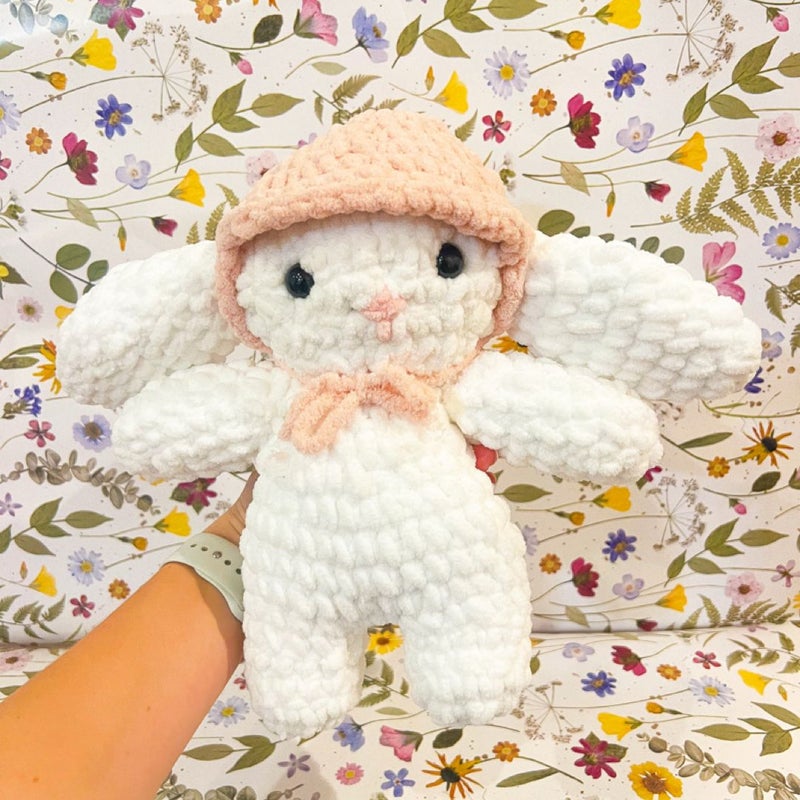 Crochet Bunny in Bucket Hat (Handmade)