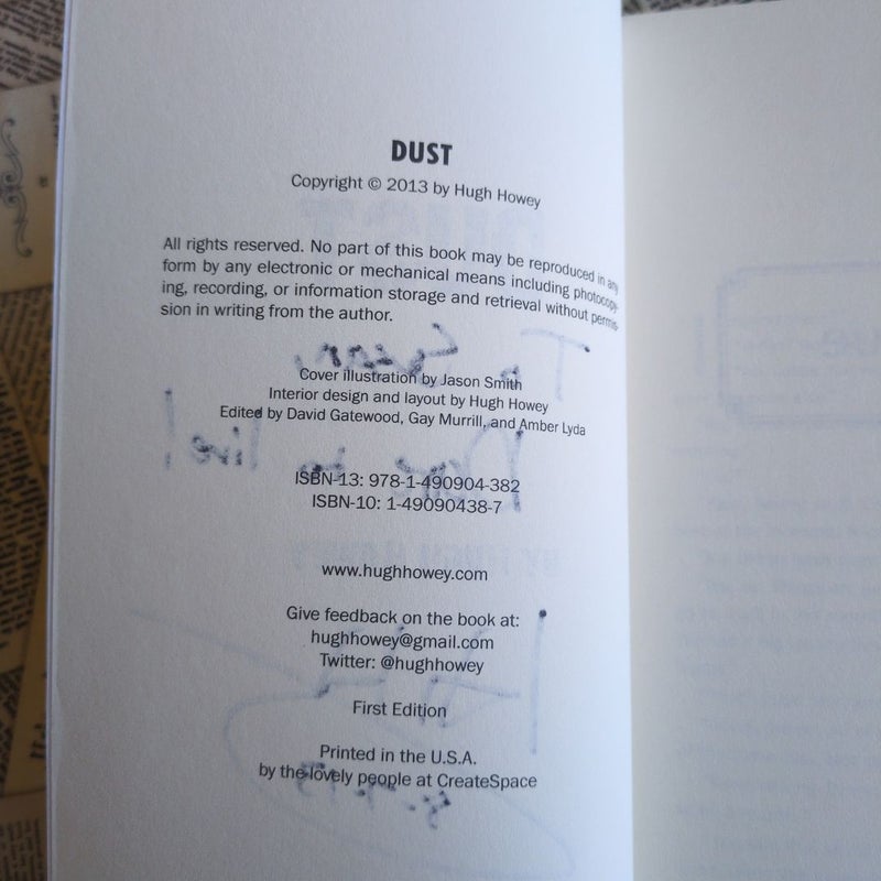 Dust (First Edition Signed & Dated)