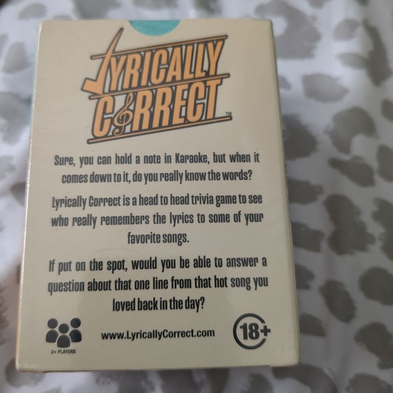 Lyrically Correct Trivia Game 