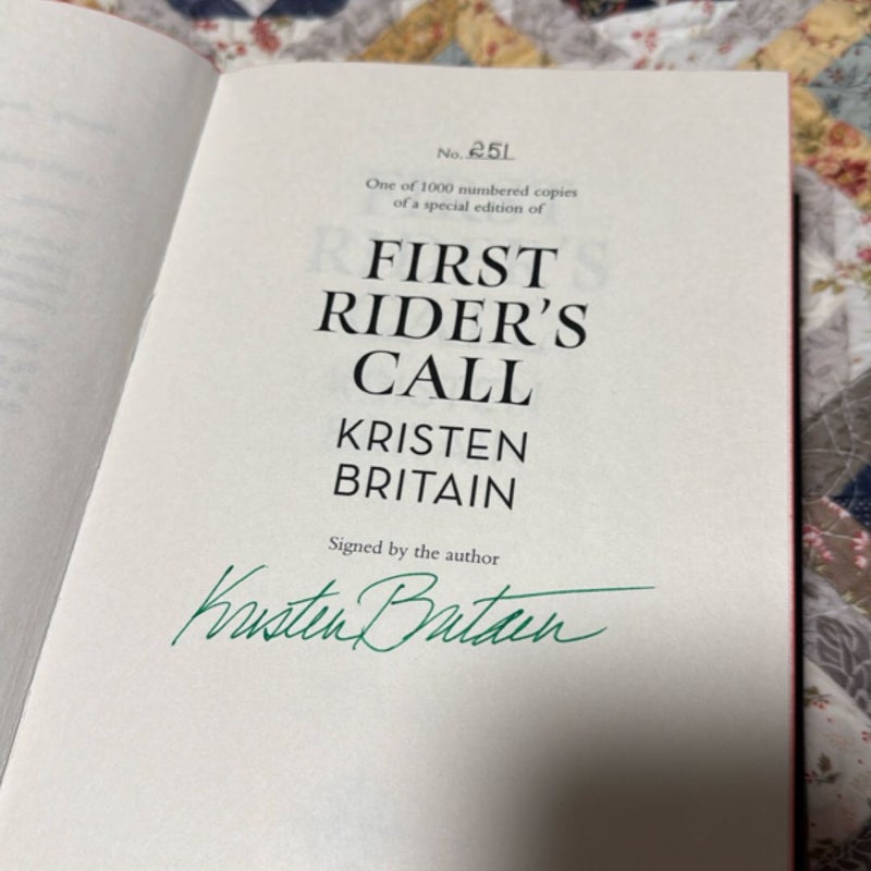 First Rider's Call Signed Broken Binding Edition