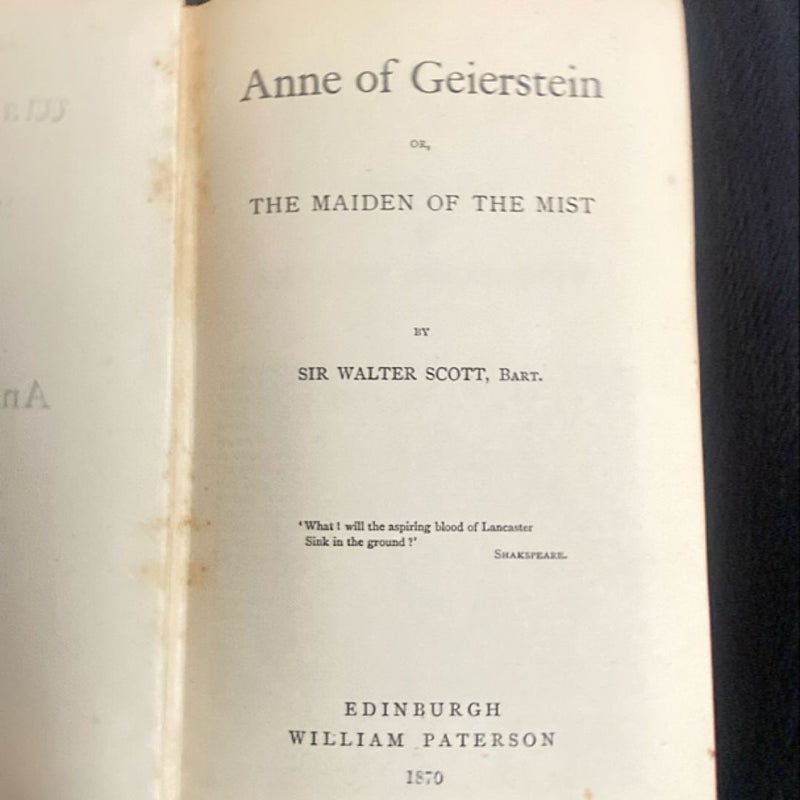 Anne of Geierstein 