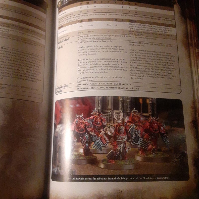 Warhammer 40k Codex Adeptus Astartes Blood Angels hardcover book Gamesworkshop  2017