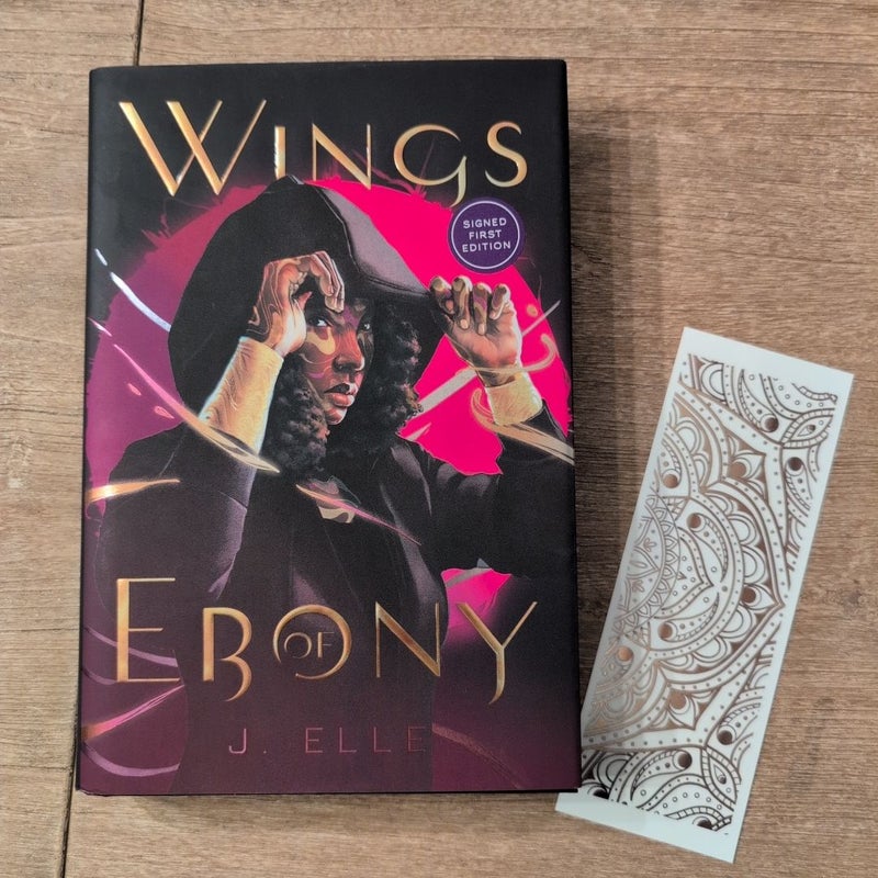 Wings of Ebony - Signed first edition with temporary tattoo