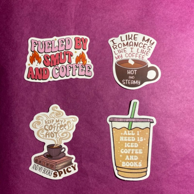 Add on Books and Coffee Bookish Stickers