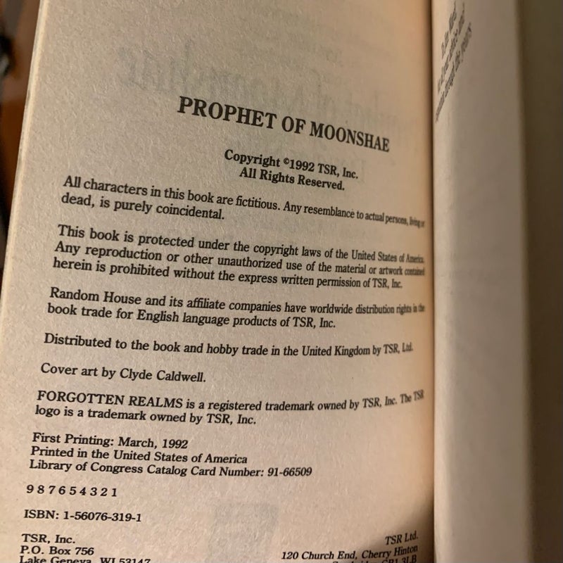 Forgotten Realms: The Prophet of Moonshae, Druidhome 1, First Edition First Printing
