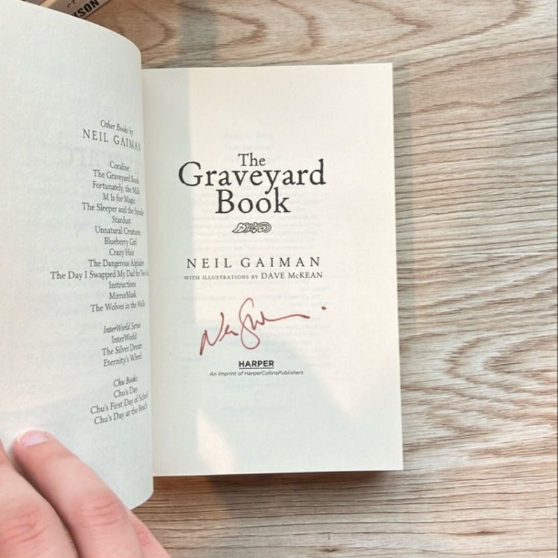 Neil Gaiman SIGNED Bundle: The Graveyard Book, American Gods, The Ocean at the End of the Lane