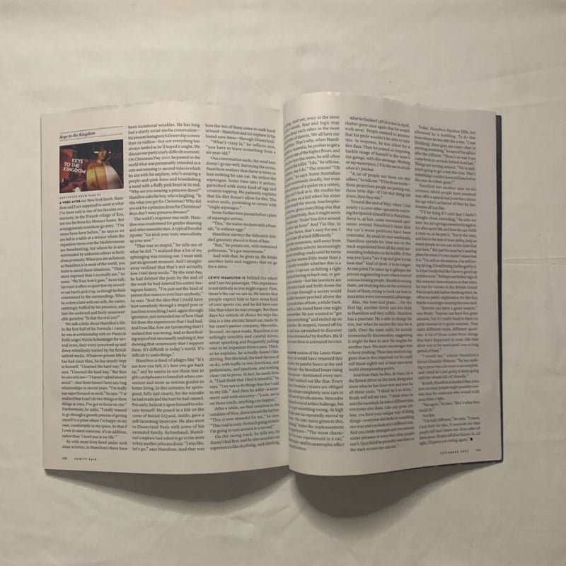 Vanity Fair Lewis Hamilton “Beyond The Finish Line” Issue September 2022 Magazine