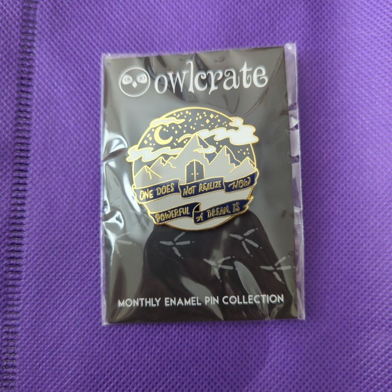 Owlcrate Dreams Lie Beneath Dreaming in the Dark Nov 2021 Enamel Pin