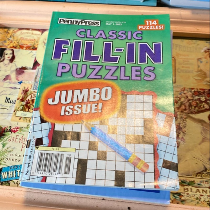 7 Penny Press Classic Fill In Puzzles Bundle Back issues never used