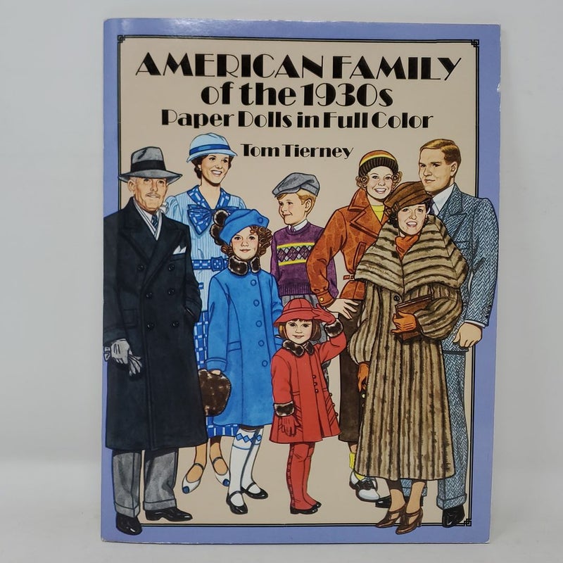 American Family of the 1930s Paper Dolls in Full Color