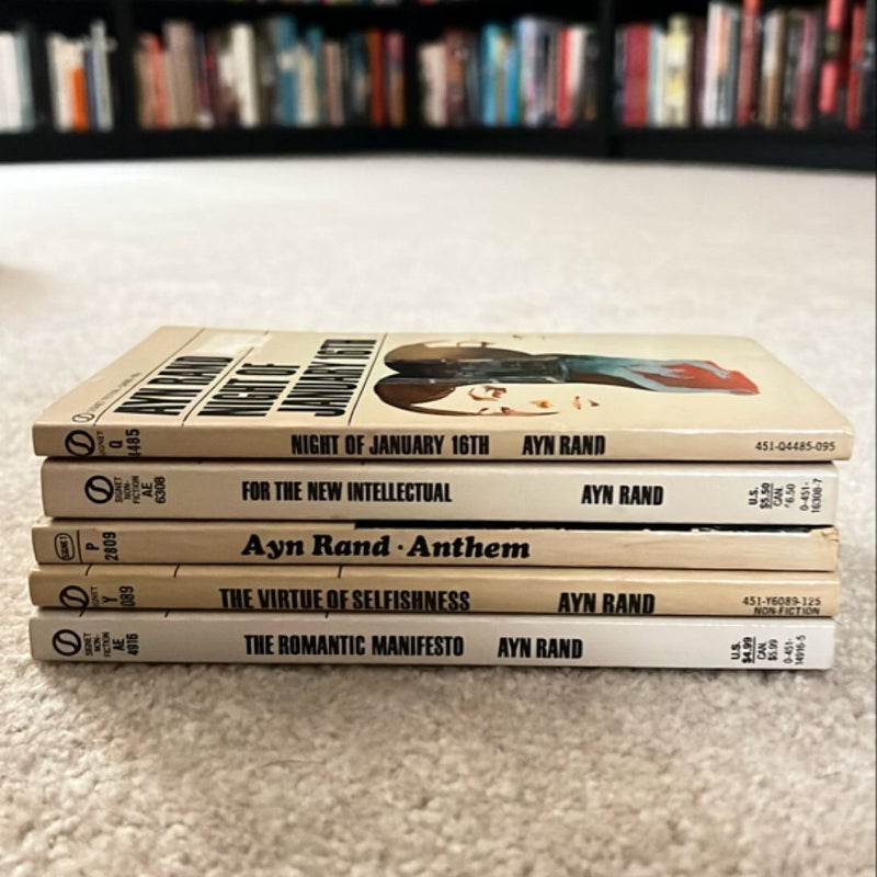 Bundle of 5 Ayn Rand books