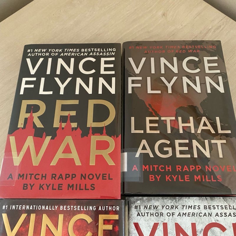 Lot Of Four (4) Vince Flynn Hardcover ExLibrary Books - 1st Edition - Mich Rapp