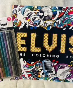 NEW! Elvis Coloring Book & Metallic Marker Set Bundle