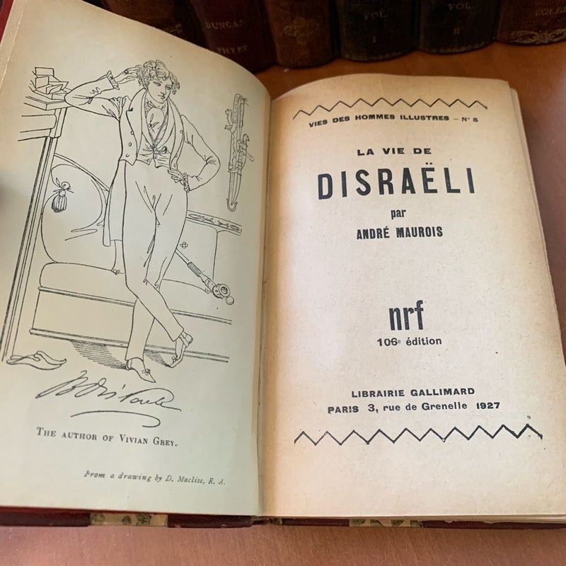 Vintage 1927 La Vie De Disraeli (FRENCH)