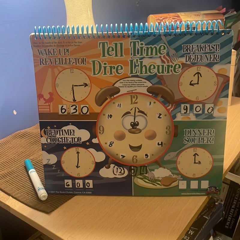 Dry Erase Tell Time, Learn Cursive and Be Creative 