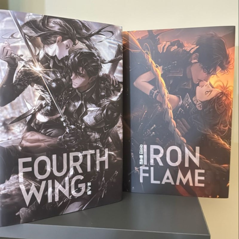 Korean editions of Fourth Wing and Iron Flame