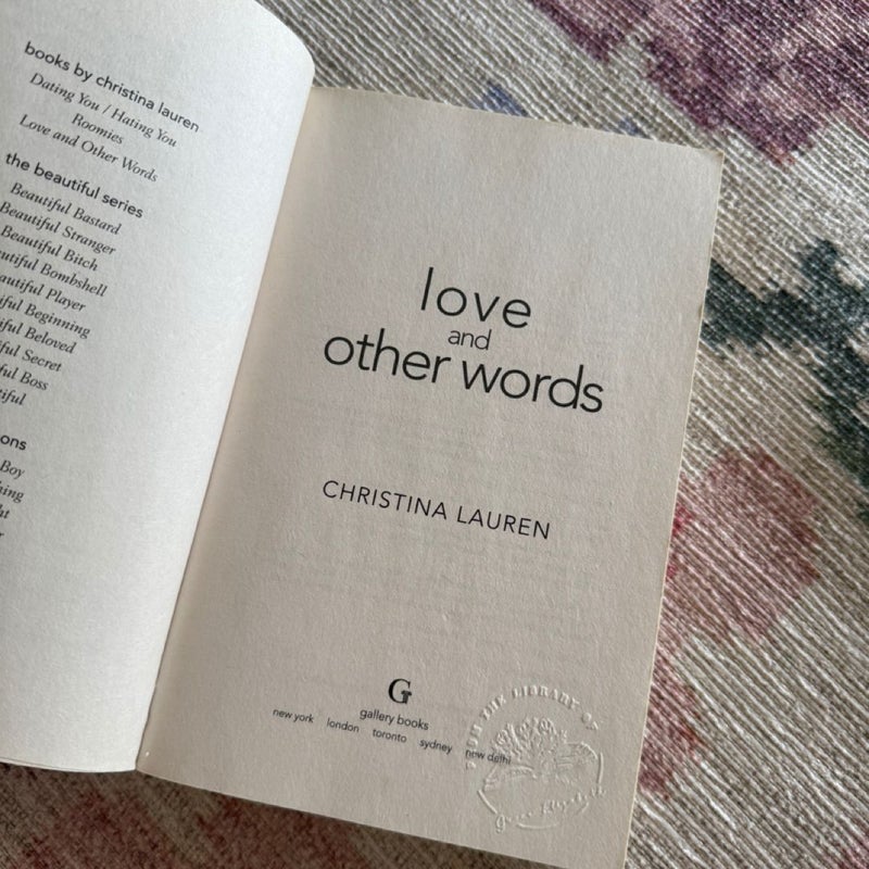 Love and other words