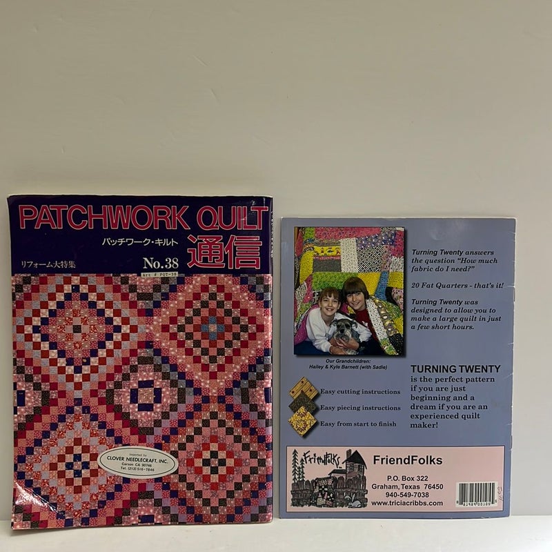 Patchwork Quilt No. 38 (English & Japanese) & Turning Twenty Quilting Bundle 