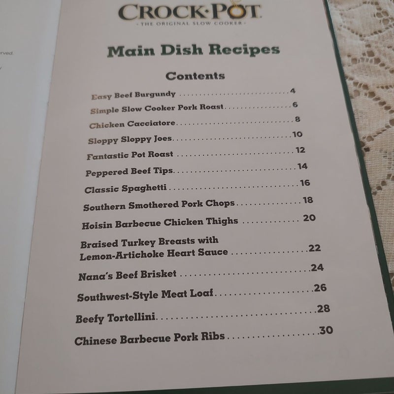 Original Crockpot Main Dish Recipes