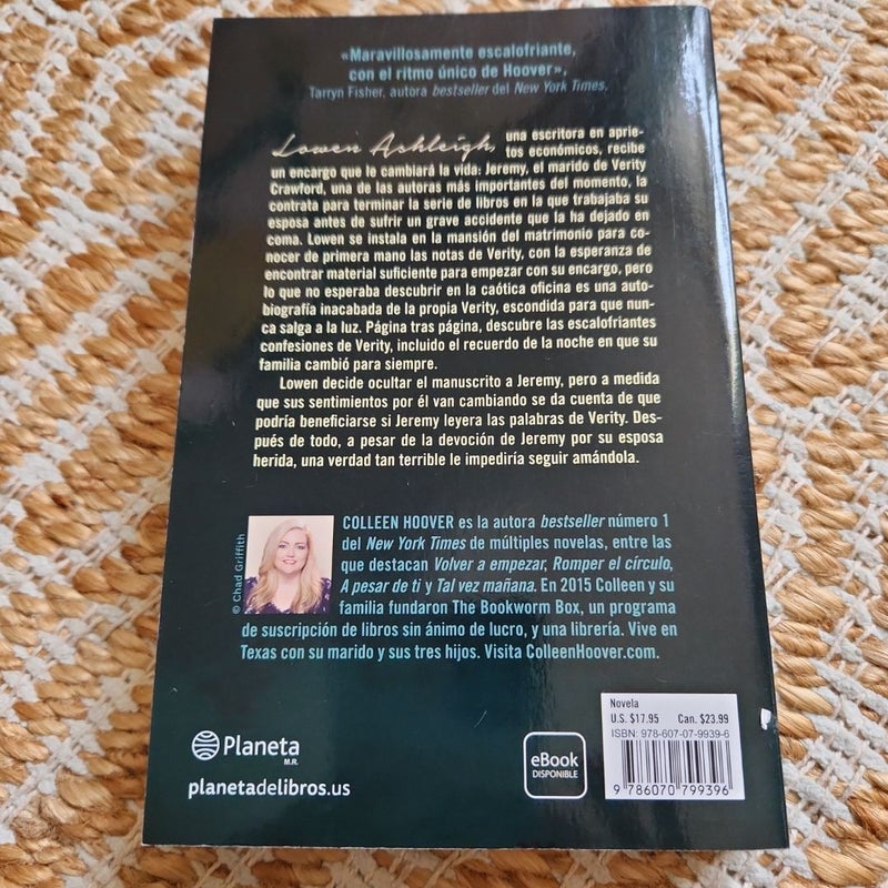 Verity: la Sombra de un Engaño / Verity (Spanish Edition)