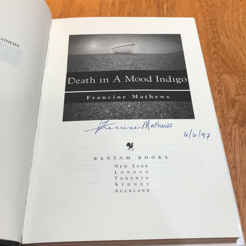 Signed 1st ed./1st * Death in a Mood Indigo