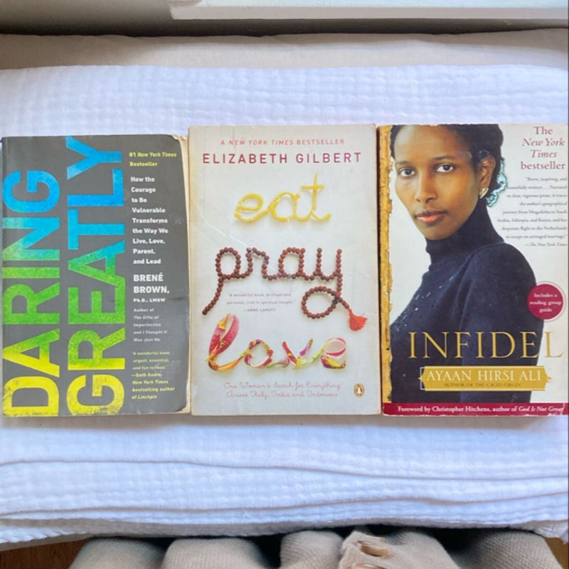 Nonfiction bundle: Daring Greatly, Eat Pray Love & Infidel