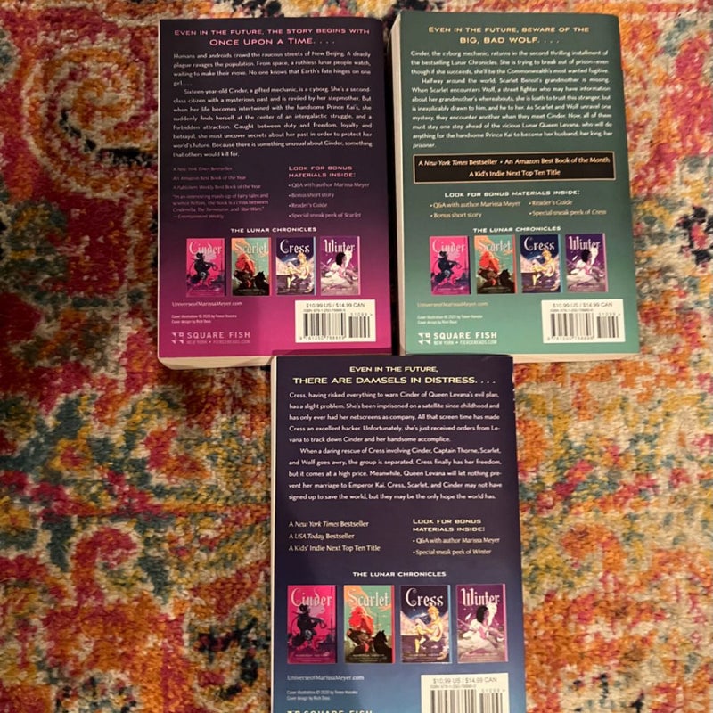 Complete Series Set LUNAR CHRONICLES 1-3 Lot Books Marissa Meyer EXCELLENT