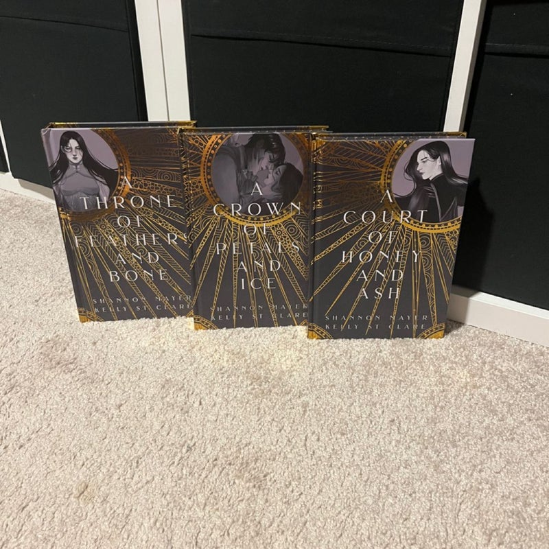 A Court of Honey and Ash Bookish Box, first three books of series, all hand signed