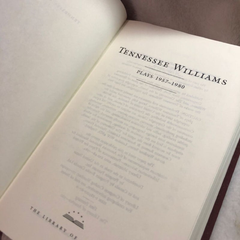 Tennessee Williams: Plays 1957-1980