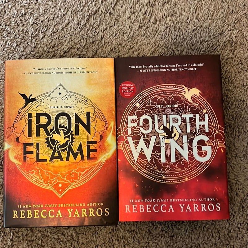 Iron Flame and Fourth Wing bundle by Rebecca Yarros, Hardcover