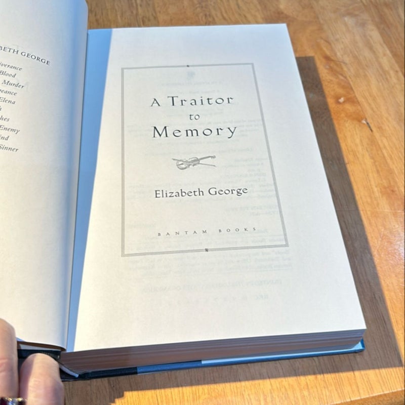 1st Ed /1st * A Traitor to Memory