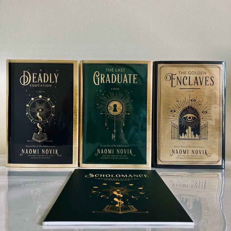 The Scholomance Series: Books 1-3 w/ Student Handbook Barnes & Noble SIGNED First Edition Set