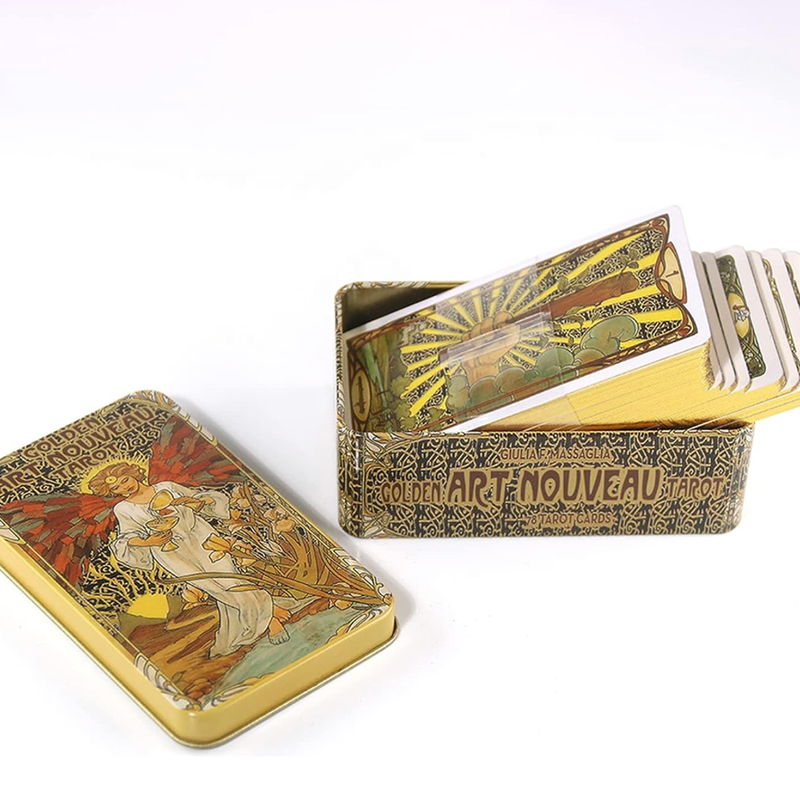 New Golden Art Nouveau Tarot in Tin