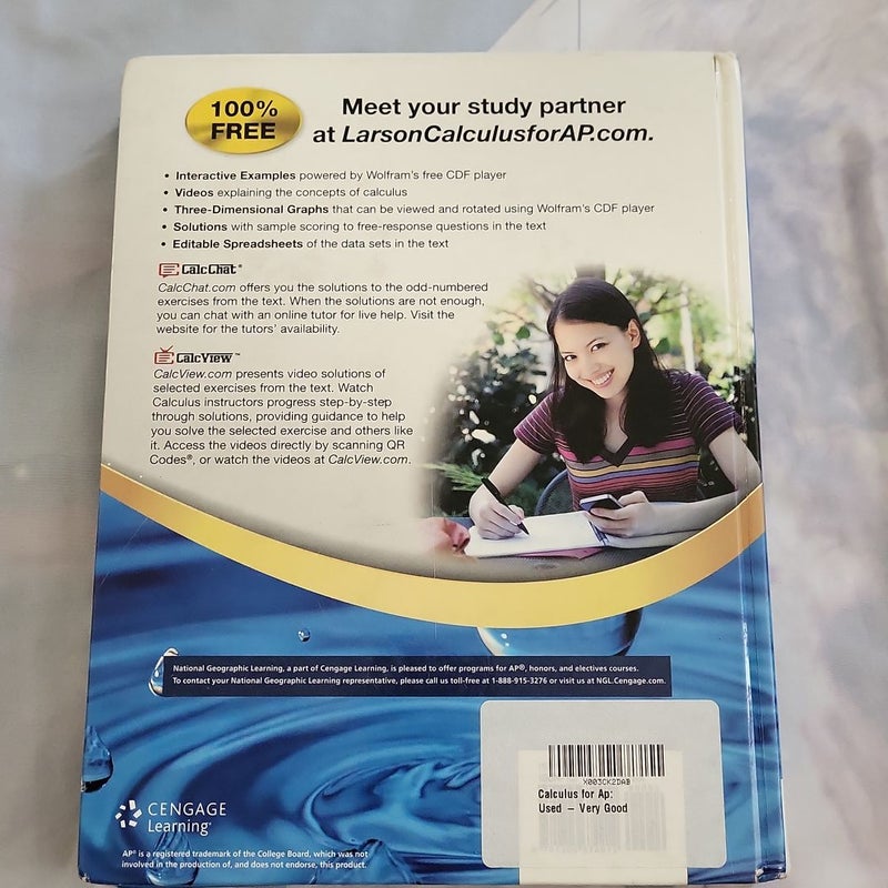 CALCULUS For AP by Ron Larson and Paul Battaglia, Hardcover 