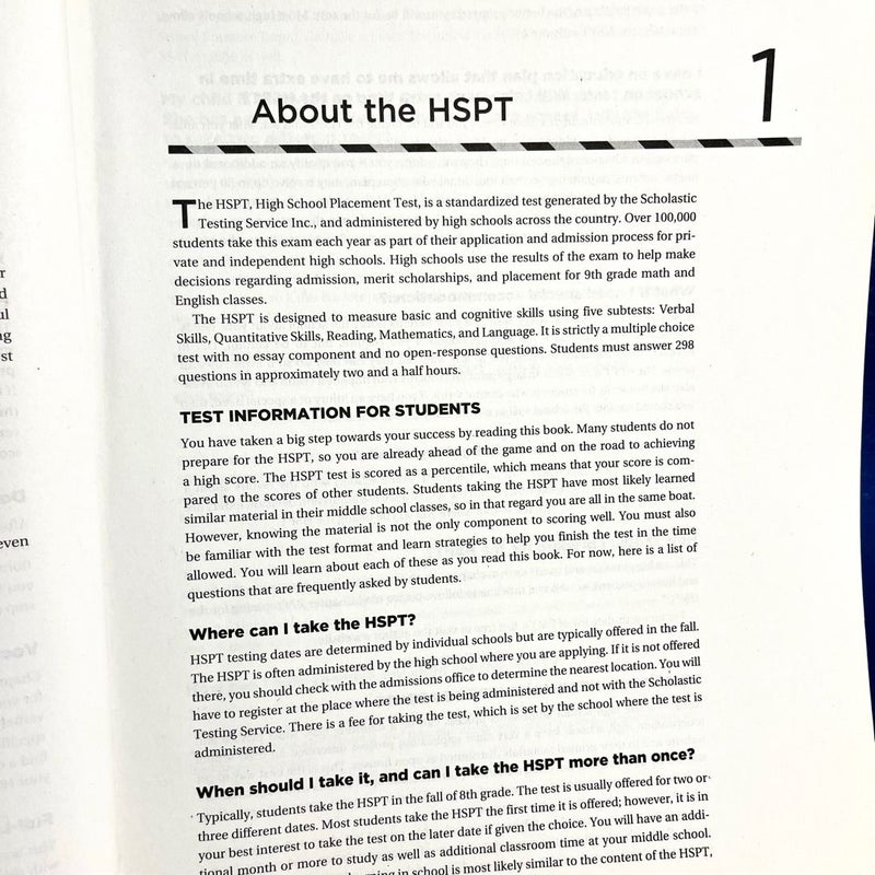 Strategies and Practice for the HSPT