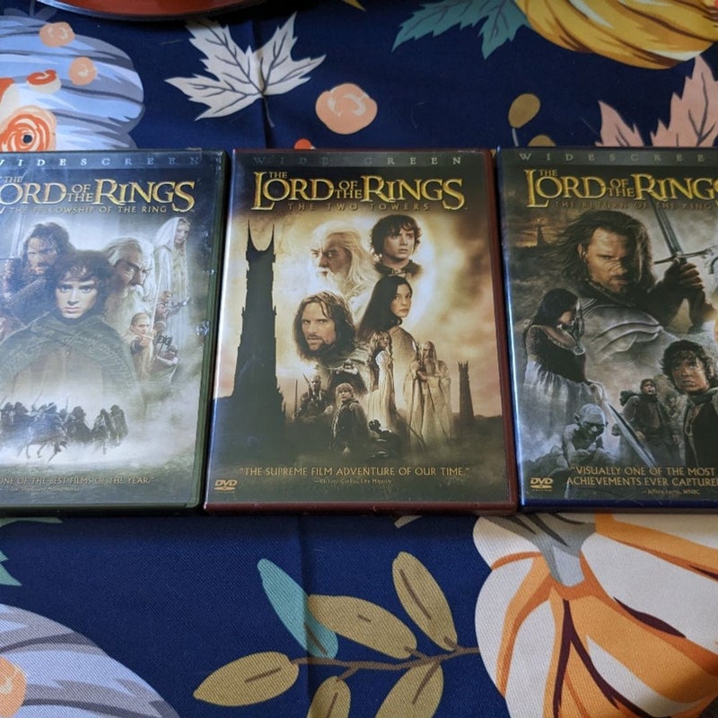 Lord Of The Rings Lot Fellowship Of The Ring Two Towers & Return Of The King DVD