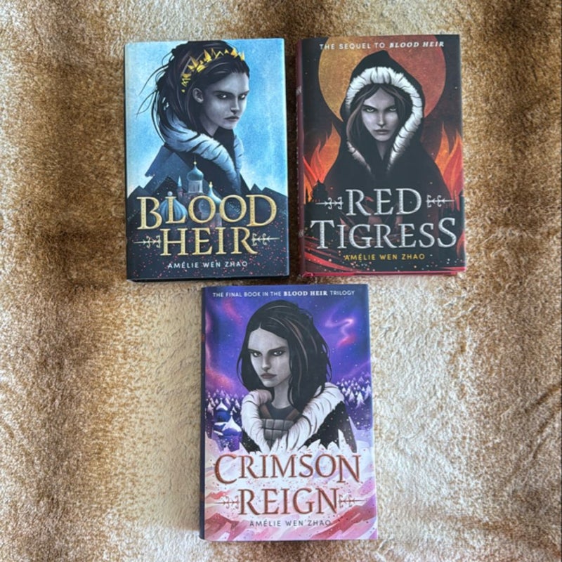 Blood Heir, Red Tigress and Crimson Reign *HARDCOVER BUNDLE* *Blood Heir is an EX LIBRARY copy*