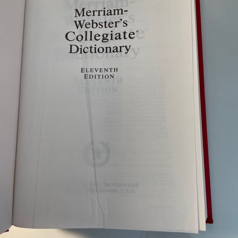 Merriam Webster's Collegiate Dictionary 11th Edition 2003 Hardcover 