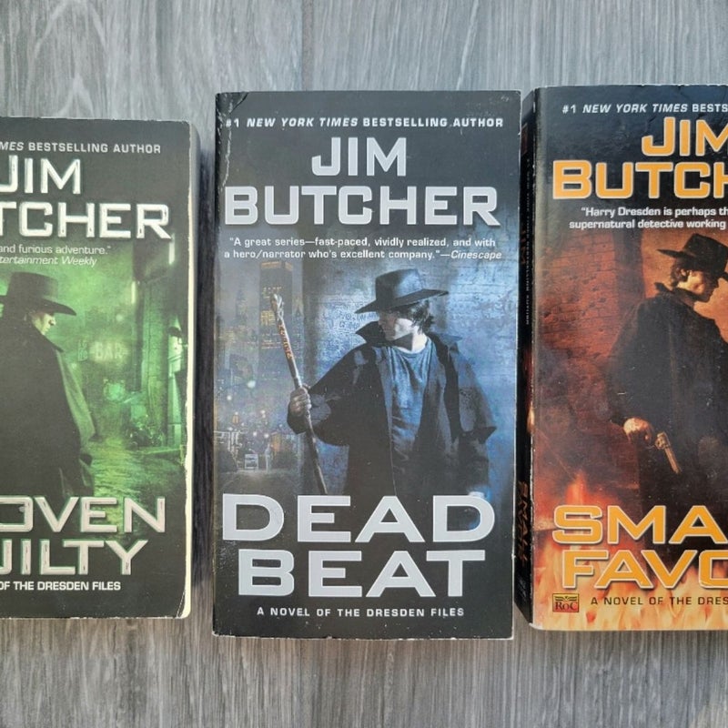 JIM BUTCHER LOT OF 7 THE DRESDEN FILES #1,  2, 4, 5, 7, 8, 10 URBAN FANTASY PB