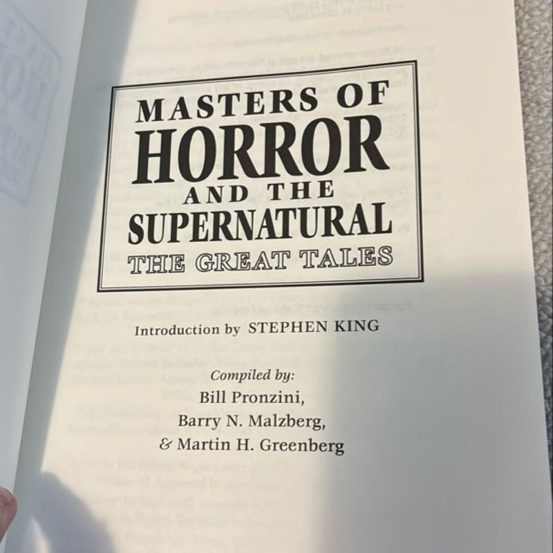 Masters of Horror and the Supernatural The Great Tales