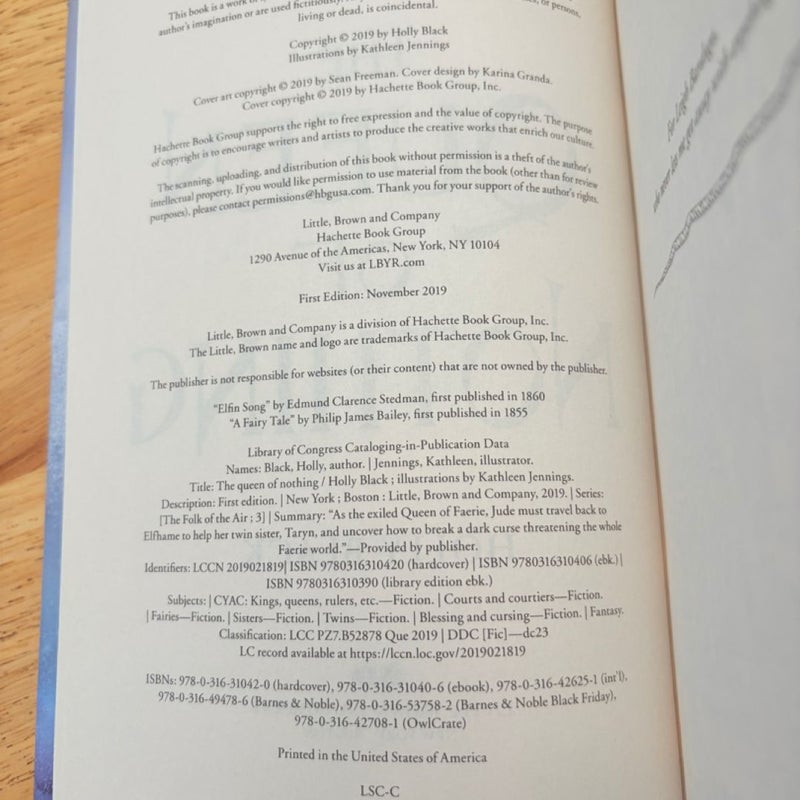 The Queen of Nothing (FIRST EDITION)