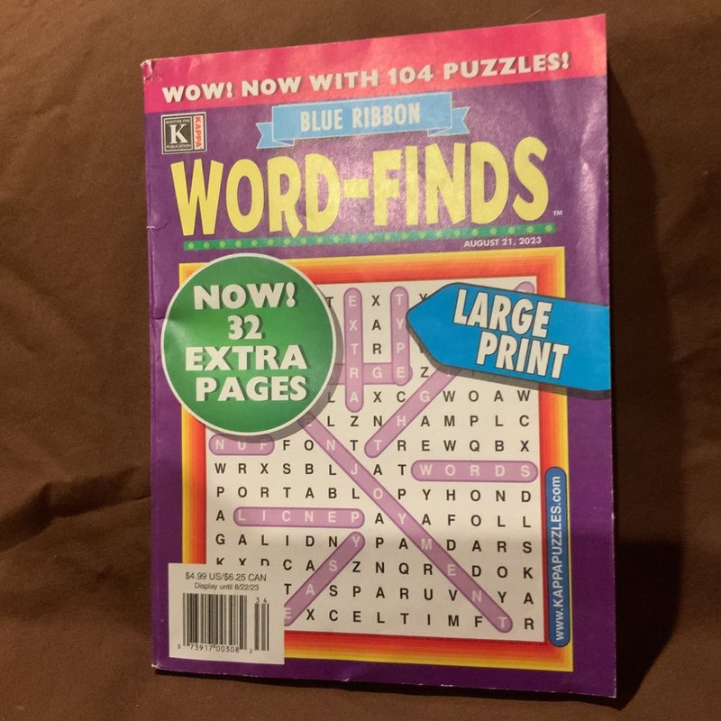 Blue Ribbon Word-Finds Large Print