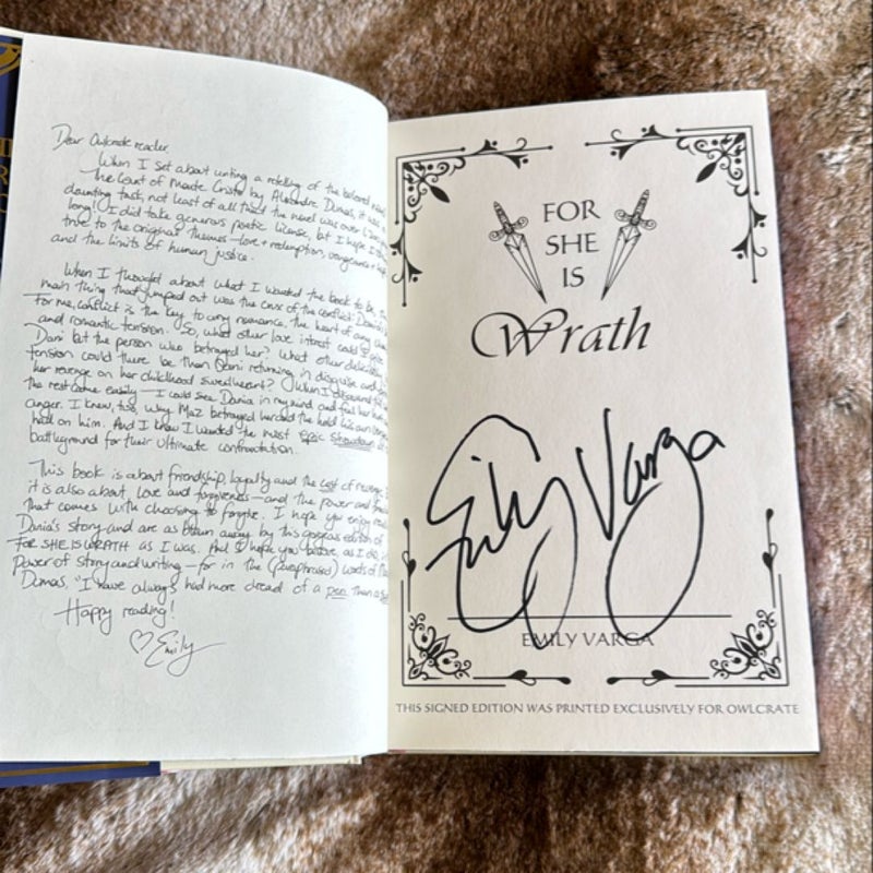 For She is Wrath *Owlcrate Exclusive Edition* *Hand Signed*