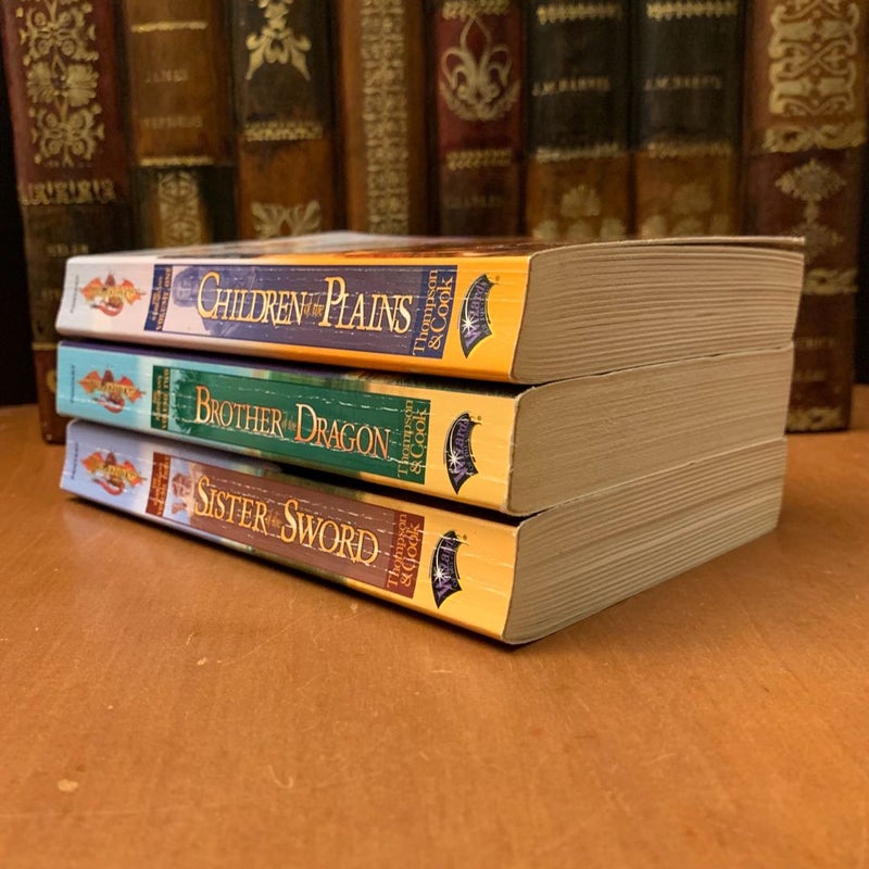 DragonLance: Complete Barbarians Trilogy Set: Children of the Plains, Brother of the Dragon, Sister of the Sword, All First Edition First Printing