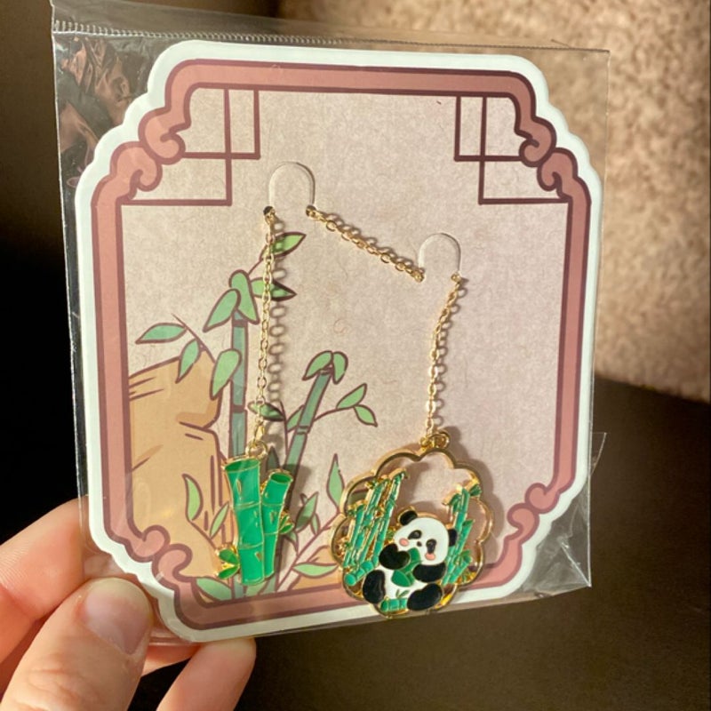 Cute Panda Bamboo chain bookmark