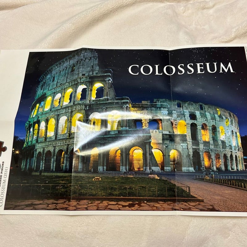 Buffalo Games COLOSSEUM Jigsaw Geography Puzzle - 300 Large Pieces with Poster