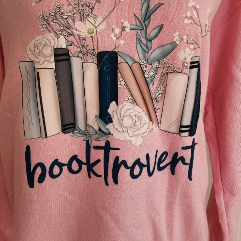 BOOKTROVERT Pink Sweatshirt oversized med. 