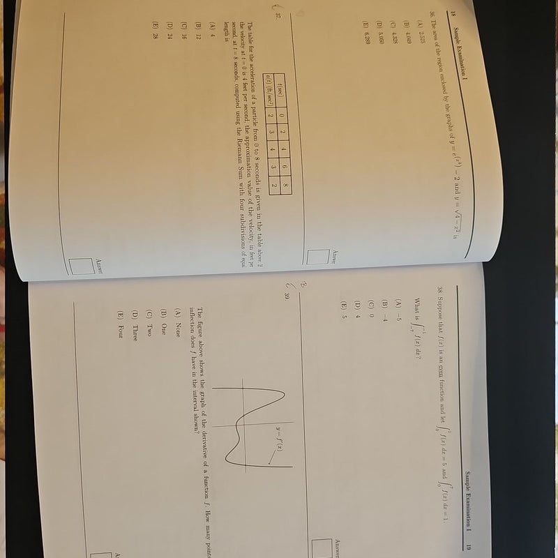 Multiple Choice & Free-Response questions in preparation for the AP calculus (AB) examination