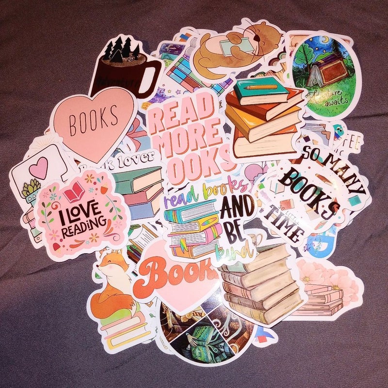 5x Bookish Stickers, Waterproof